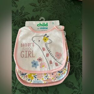 Child of Mine Pink Baby Bib Set of 3, NWT